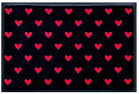 Srdiečkový vzor-premium rohožka - červené srdcia (Vyberte veľkosť: 75*50 cm)
