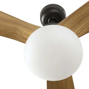 FARO 34360WT-11L – Stropný ventilátor OUTWOOD L, 1× E27 (max. 15 W), hnedá/čierna, priemer 150 cm, WT, IP44, s diaľkovým ovládaním