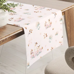 Biante Bavlnený behúň na stôl Sandra SA-610 Labute medzi leknami na bielom 35x180 cm
