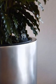 Exkluzívny kvetináč CITY, sklolaminát, výška 80 cm, strieborná metalíza