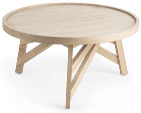 Konferenčný stolík z dreva mindi Kave Home Thais, ø 80 cm