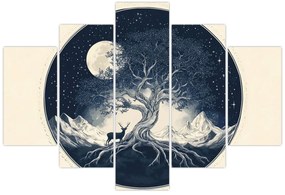 Obraz – Magický strom s jeleňom I. (150x105 cm)