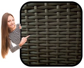 Set dvoch záhradných kresiel z technoratanu SFS020-SC - tmavo hnedé + sivé vankúše