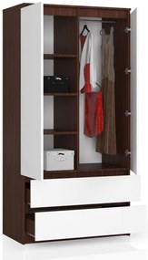 Skriňa S 90 cm 2D 2SZ CLP wenge / biela