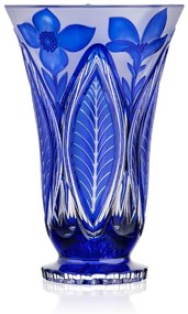 Bohemia Crystal Ručne brúsená váza Sasanka Modrá 305mm
