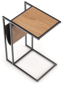 Odkladací stolík Compact, dub zlatý / čierna