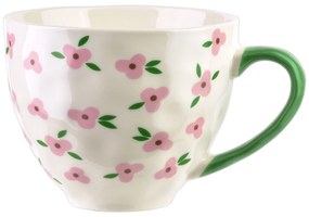 Porcelánový hrnček FLORELLA 400 ml ružovo-biely