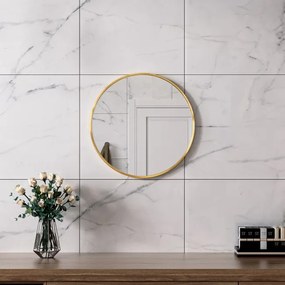 Erga Round, okrúhle zrkadlo 50cm, zlatý rám, ERG-V01-ROUND-5050-GD