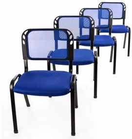 Sada 4 stohovateľných kongresových stoličiek - modrá