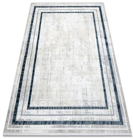 Koberec DUKE 51523 krémový / modrý, rám / strapce