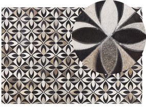 Kožený koberec 140 x 200 cm viacfarebný ISHAN Beliani