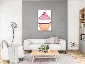 Gario Diamantové maľovanie Muffin s čerešničkou Rozmery: 40 x 60 cm, Rámovanie: Iba zrolované plátno, Diamanty: Štvorcové