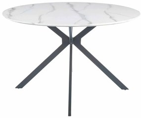 Jedálenský stôl Aster 120 cm, mramor / čierna