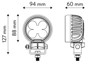 LED Bodové svietidlo pre automobil BLACK LED/50W/10-30V IP69 5700K zaokrúhlený