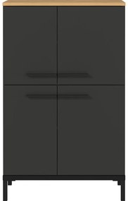 Tmavosivá vysoká kúpeľňová skrinka v dekore duba 60x97 cm Yonkers - Germania