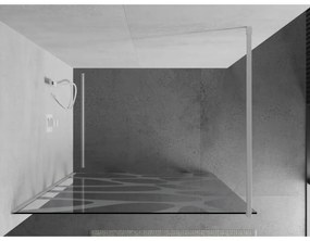 Mexen Kioto, Walk-In sprchová zástena 100 x 200 cm, 8mm sklo číre/biely vzor, biely profil, 800-100-101-20-97