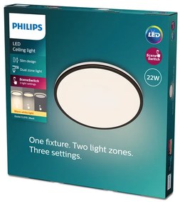 Philips 8719514432000 Stropné svietidlo OZZIET LED 22W, 2700K, 2300lm, IP20, čierna