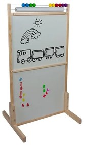 Detská magnetická a kriedová tabuľa s počítadlom a rolí papiera