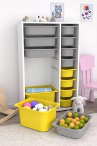 Organizér na hračky Dremonka 7 (biela + sivá + žltá). Akcia -18%. Vlastná spoľahlivá doprava až k Vám domov. 1124308