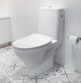 Cersanit Moduo - WC Kombi zadný odpad 3/5 CLEAN ON+WC sedátko duroplast SLIM, Biela, K116-001