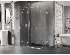 Mexen Lunar Duo, výklopný sprchový kút 110 x 105 cm, 8mm číre sklo, biely profil, 834-110L-105P-20-00