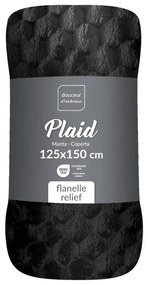 Čierna deka z mikroflanelu 125x150 cm Mini Frosty – douceur d'intérieur