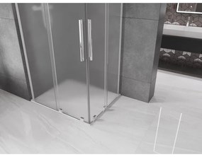 Mexen Velar L Duo, sprchový kút s posuvnými dverami 100 x 90 cm, 8mm sklo námraza, chrómová, 871-100-090-02-33-01