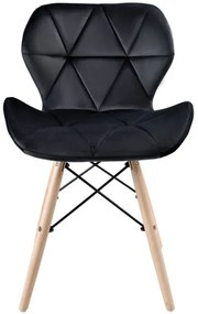 Jedálenská stolička MURET zamatová, čierna