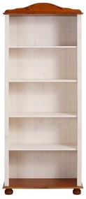 Biela/v prírodnej farbe knižnica z borovicového dreva 70x181 cm Ella – Støraa