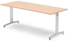 Stôl SANNA, 1800x800x720 mm, chróm/buk