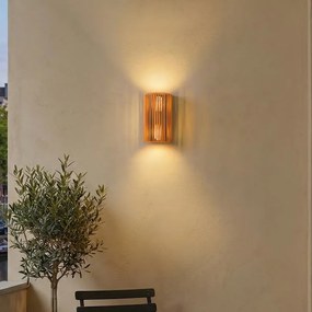 Japandi nástenné svietidlo oranžové s čiernou farbou a lanom IP44 - Jayla