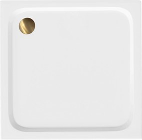 Rea Belmond, akrylová sprchová vanička 80x80x5 cm, biela lesklá, REA-K4370