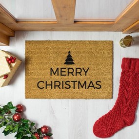 Rohožka s vianočným motívom z kokosového vlákna 40x60 cm Merry Christmas – Artsy Doormats