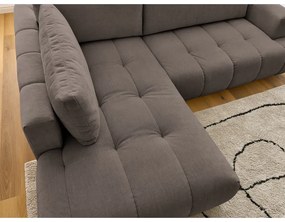 Taupe rozkladacia/s úložným priestorom rohová pohovka (ľavý roh/do L) Fuji – Bobochic Paris