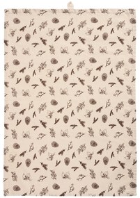 Ib Laursen Bavlnená utierka Jolly Brown Cones and Twigs