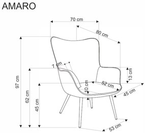 Křeslo Amaro hořčicové