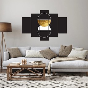 Obraz - Abstrakcia zlatá a čierna N⁰2 (150x105 cm)