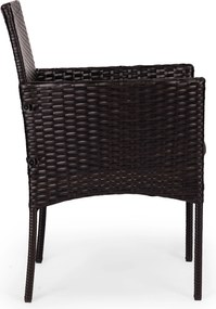 Technorattanový záhradný nábytok set 2 stoličky stôl tmavohnedý MultiGarden