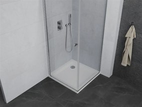 Mexen Pretoria sprchovací kút 80 x 80 cm, priehľadný, chróm + plochá sprchová vanička-852-080-080-01-00-4010