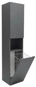 Vysoká kúpeľňová skrinka s košom na oblečenie SAT Feel 36x165x32 cm antracit mat SATFEELV36ANTK, 1 ks