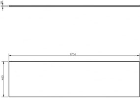 Mexen Uni, pracovná doska 170 cm, biela matná, 91AXX-1704-464-18-01