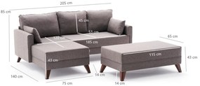 Rozkladacia pohovka  Bellina (hnedá) (L). Vlastná spoľahlivá doprava až k Vám domov. 1063012