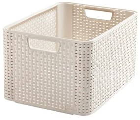 Krémovobiely plastový úložný box 33x44x23 cm Style – Curver