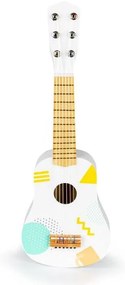 ECOTOYS Detská drevená gitara White Fun