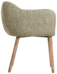 Svetlozelené čalúnené jedálenské kreslá v súprave s podrúčkami 2 ks Blaine – Light &amp; Living