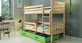 Interbeds Poschodová posteľ Carino so zásuvkou 190x80 prírodná zelená