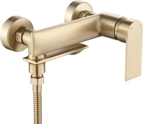 Rea Veneta, vaňová batéria s ručnou bodovou sprchovou súpravou, zlatá matná, REA-B3008