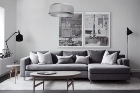 Luster na lanku DOBLO 1xE27/60W/230V pr. 60 cm šedá/strieborná