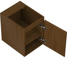 Mexen Rivel, kúpeľňová skrinka 35 cm, 1 dvierka, drážkovaná, orech, 91A21-03547-1-BF86