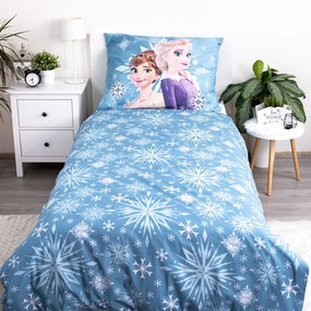 Jerry Fabrics Bavlnené obliečky 140x200 + 70x90 cm - Frozen "White snowflake"
